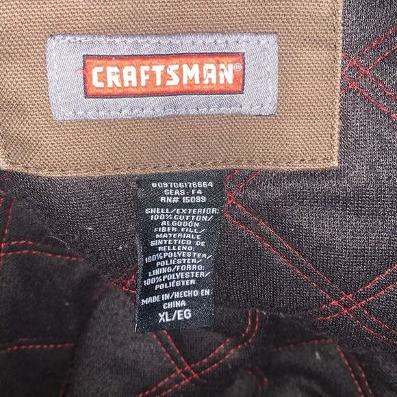 Vintage Thrashed Distressed Craftsman Tan Active Hoodie Workwear Jacket XL - Picture 11 of 13